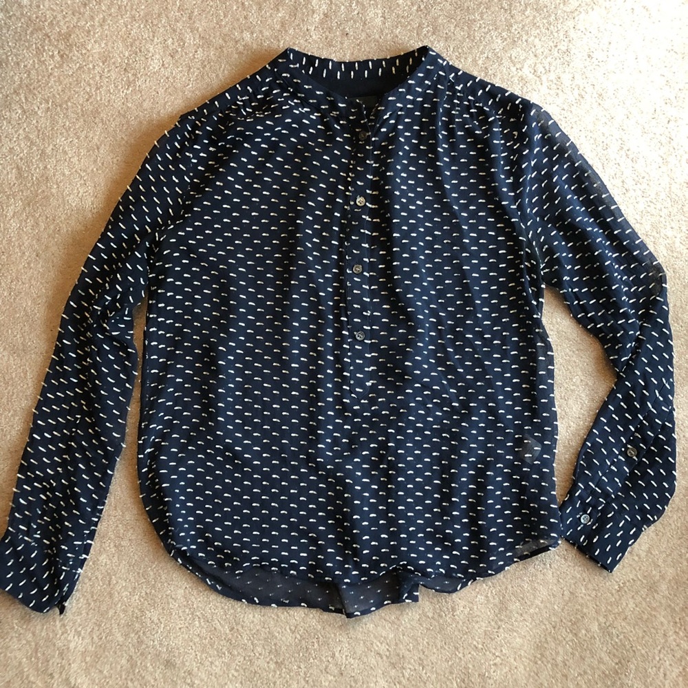 J.Crew Navy Long Sleeve Top